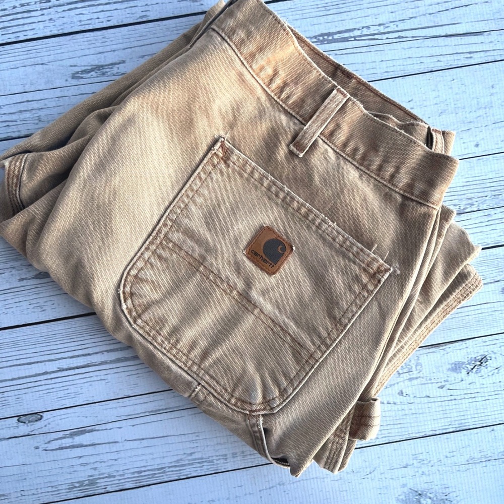 Carhartt Dungarees Mens Vintage Y2K Carpenter Duck Canvas 38x30 Utility Workwear